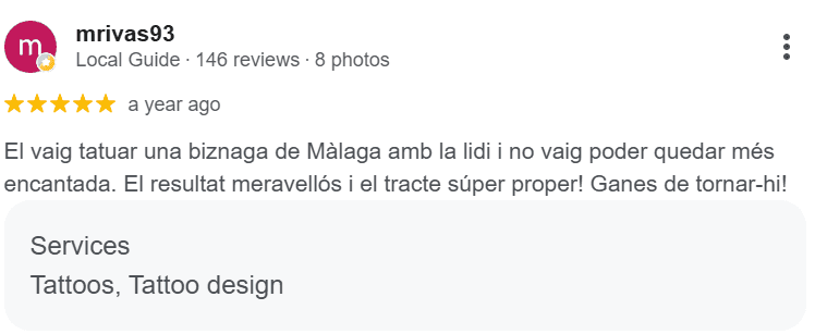 Ressenya de Google de l'Olivera - tattoo & co