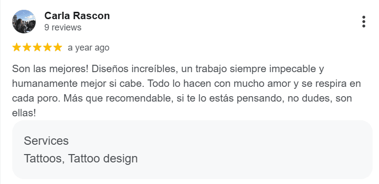 Ressenya de Google de l'Olivera - tattoo & co